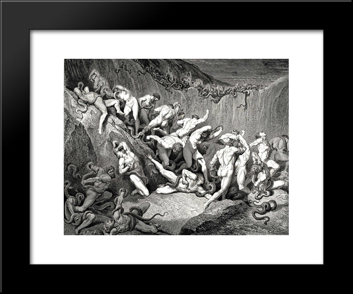 The Inferno, Canto 24 20x24 Black Modern Wood Framed Art Print Poster by Dore, Gustave