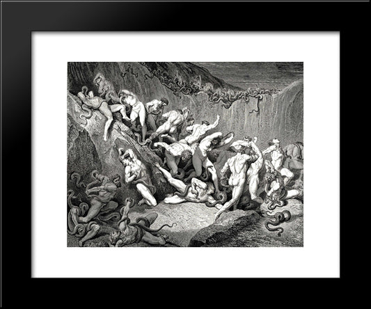 The Inferno, Canto 24 20x24 Black Modern Wood Framed Art Print Poster by Dore, Gustave