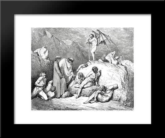 The Inferno, Canto 28 20x24 Black Modern Wood Framed Art Print Poster by Dore, Gustave
