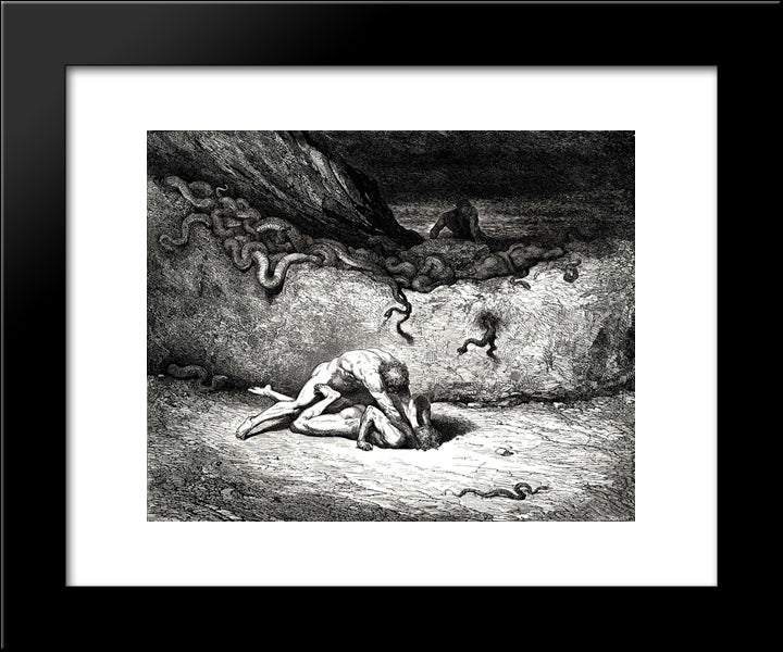 The Inferno, Canto 30 20x24 Black Modern Wood Framed Art Print Poster by Dore, Gustave