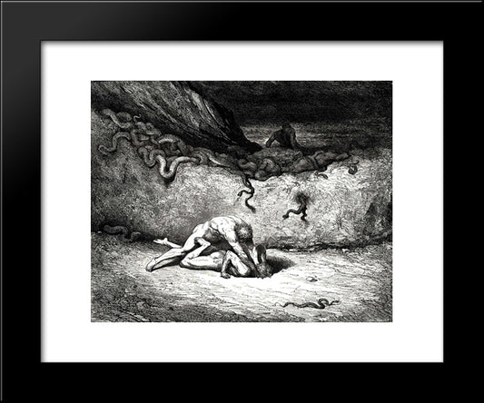 The Inferno, Canto 30 20x24 Black Modern Wood Framed Art Print Poster by Dore, Gustave