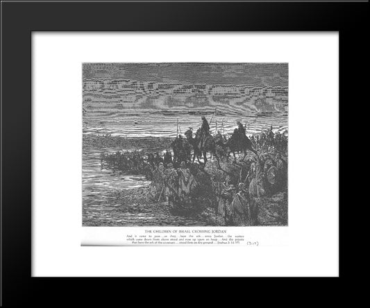 The Israelites Cross The Jordan River 20x24 Black Modern Wood Framed Art Print Poster by Dore, Gustave
