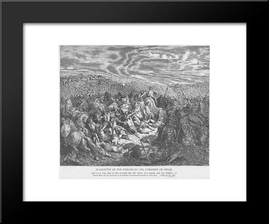 The Israelites Slaughter The Syrians 20x24 Black Modern Wood Framed Art Print Poster by Dore, Gustave