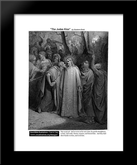 The Judas Kiss 20x24 Black Modern Wood Framed Art Print Poster by Dore, Gustave