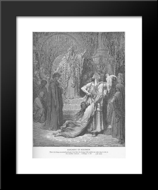 The Judgment Of Solomon 20x24 Black Modern Wood Framed Art Print Poster by Dore, Gustave