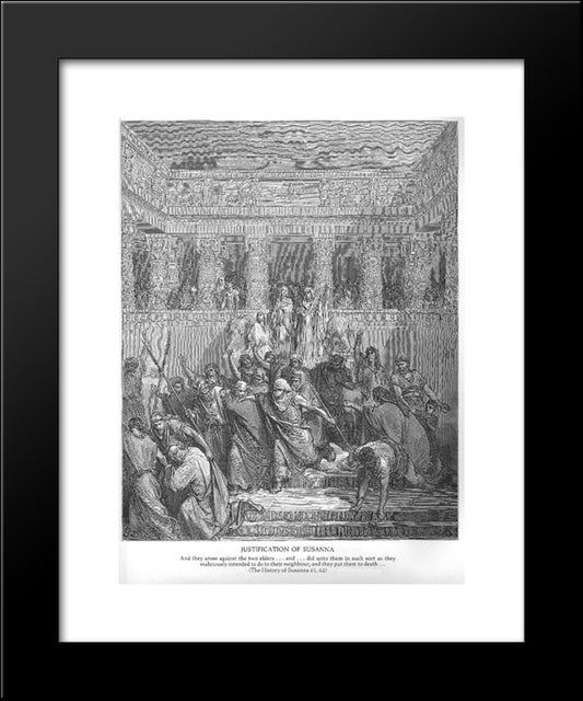 The Justification Of Susanna 20x24 Black Modern Wood Framed Art Print Poster by Dore, Gustave