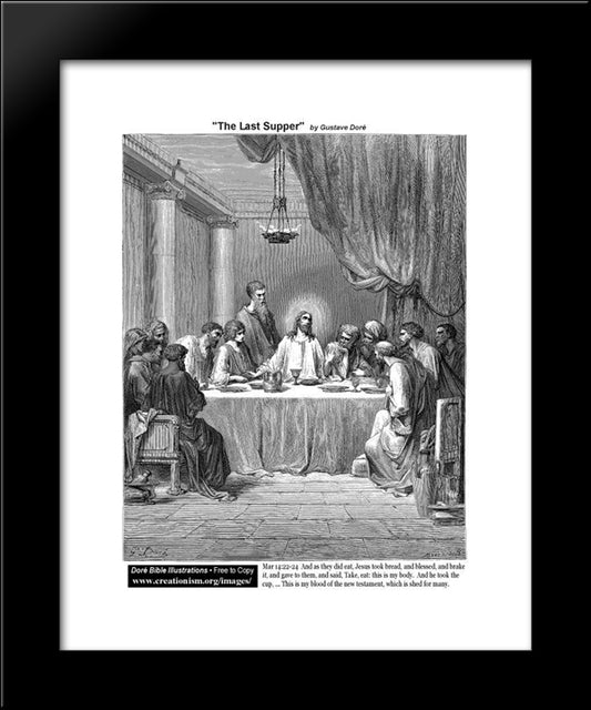 The Last Supper 20x24 Black Modern Wood Framed Art Print Poster by Dore, Gustave