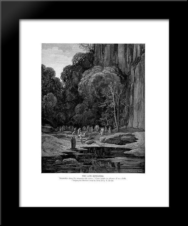 The Late Repenters Ii 20x24 Black Modern Wood Framed Art Print Poster by Dore, Gustave