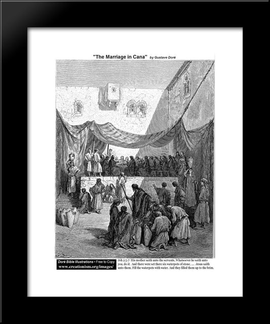 The Marriage In Cana 20x24 Black Modern Wood Framed Art Print Poster by Dore, Gustave