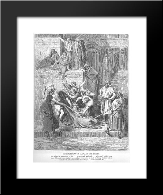 The Martyrdom Of Eleazar The Scribe 20x24 Black Modern Wood Framed Art Print Poster by Dore, Gustave
