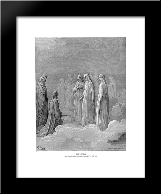 The Moon 20x24 Black Modern Wood Framed Art Print Poster by Dore, Gustave