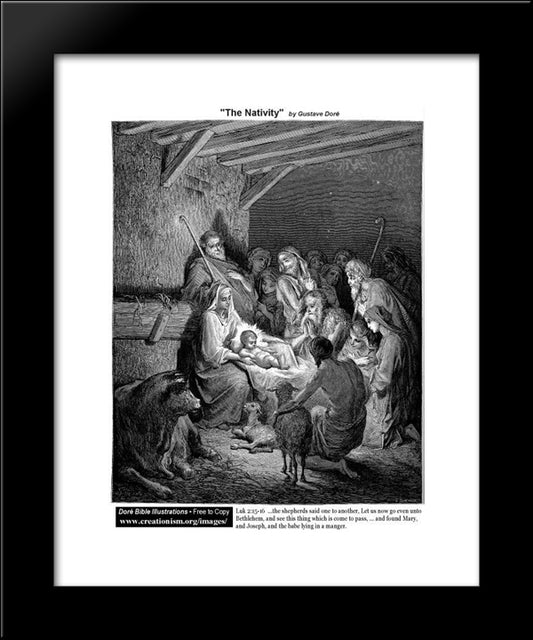 The Nativity 20x24 Black Modern Wood Framed Art Print Poster by Dore, Gustave