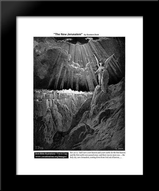 The New Jerusalem 20x24 Black Modern Wood Framed Art Print Poster by Dore, Gustave