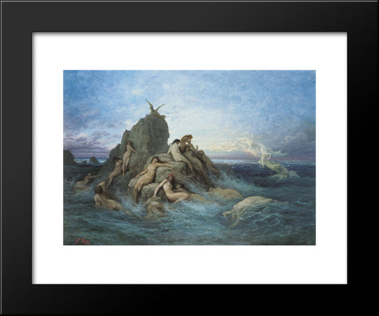 The Oceanides 20x24 Black Modern Wood Framed Art Print Poster by Dore, Gustave