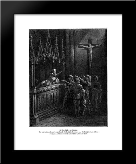 The Order Of Chivalry 20x24 Black Modern Wood Framed Art Print Poster by Dore, Gustave
