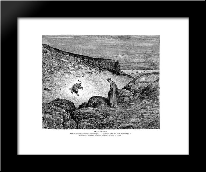 The Panther 20x24 Black Modern Wood Framed Art Print Poster by Dore, Gustave