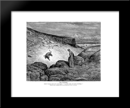 The Panther 20x24 Black Modern Wood Framed Art Print Poster by Dore, Gustave