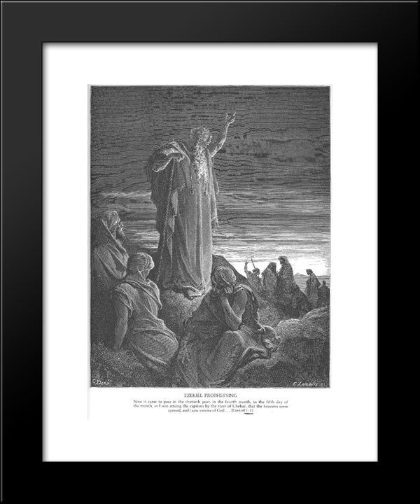 The Prophet Ezekiel 20x24 Black Modern Wood Framed Art Print Poster by Dore, Gustave