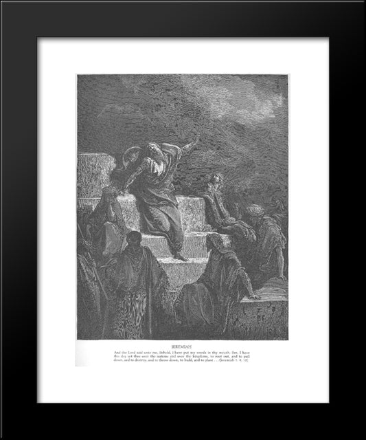 The Prophet Jeremiah 20x24 Black Modern Wood Framed Art Print Poster by Dore, Gustave