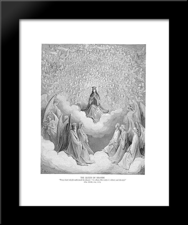 The Queen Of Heaven 20x24 Black Modern Wood Framed Art Print Poster by Dore, Gustave