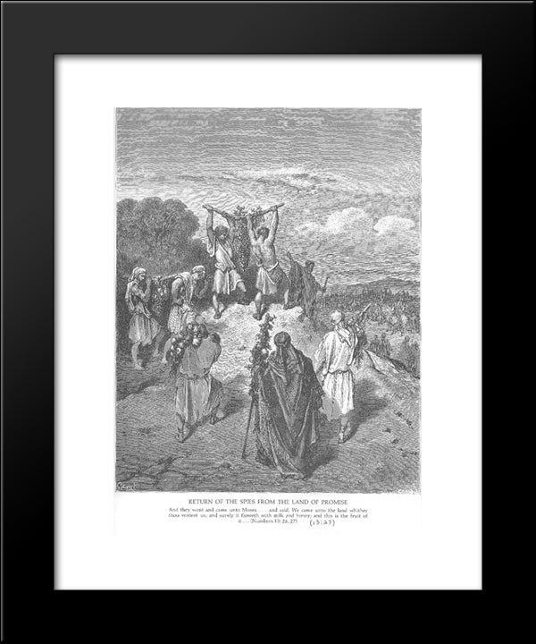 The Spies Return From The Promised Land 20x24 Black Modern Wood Framed Art Print Poster by Dore, Gustave