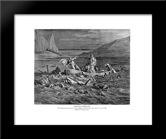 The Styx--Phlegyas 20x24 Black Modern Wood Framed Art Print Poster by Dore, Gustave