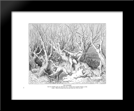 The Suicides Ii 20x24 Black Modern Wood Framed Art Print Poster by Dore, Gustave