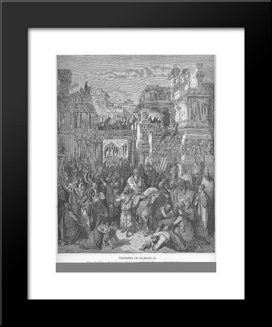 The Triumph Of Mordecai 20x24 Black Modern Wood Framed Art Print Poster by Dore, Gustave