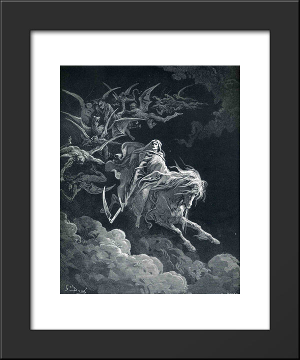 The Vision Of Death 20x24 Black Modern Wood Framed Art Print Poster by Dore, Gustave