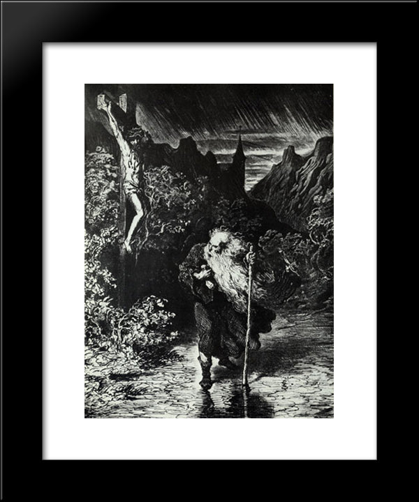 The Wandering Jew 20x24 Black Modern Wood Framed Art Print Poster by Dore, Gustave