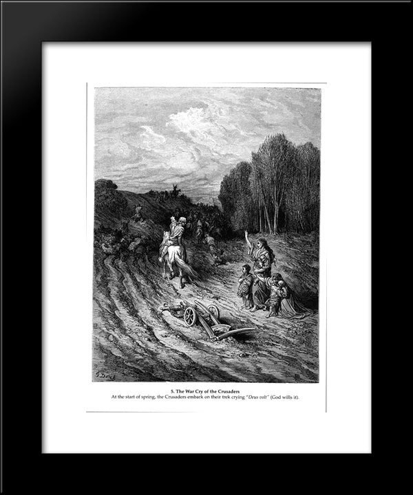 The War Cry Of The Crusaders 20x24 Black Modern Wood Framed Art Print Poster by Dore, Gustave