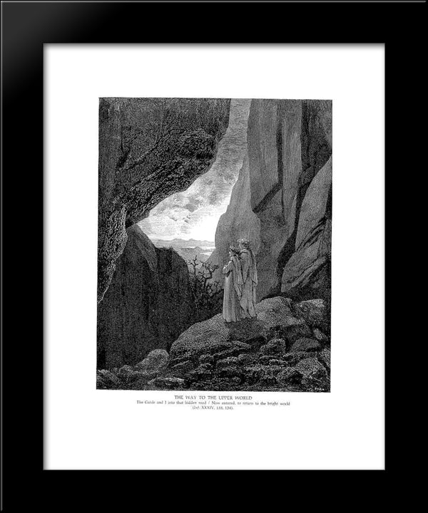 The Way To The Upper World 20x24 Black Modern Wood Framed Art Print Poster by Dore, Gustave