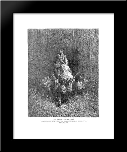 The Whore And The Giant 20x24 Black Modern Wood Framed Art Print Poster by Dore, Gustave