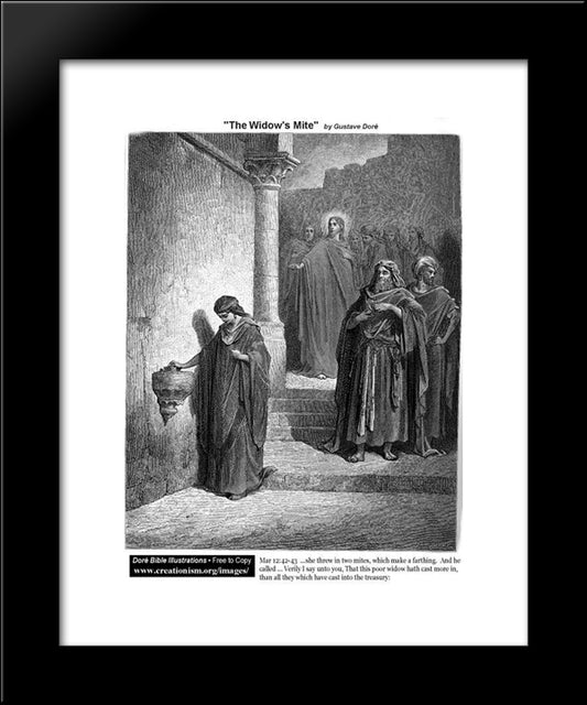 The Widow 20x24 Black Modern Wood Framed Art Print Poster by Dore, Gustave