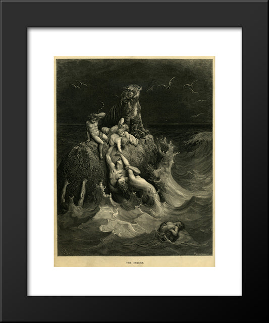 The-Deluge 20x24 Black Modern Wood Framed Art Print Poster by Dore, Gustave