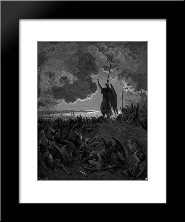 They Heard, And Were Abashed, And Up They Sprung 20x24 Black Modern Wood Framed Art Print Poster by Dore, Gustave