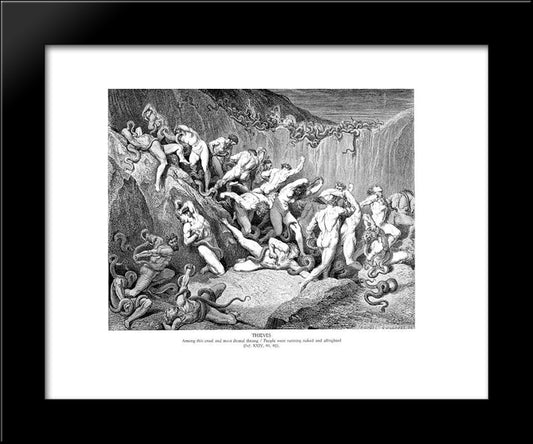 Thieves 20x24 Black Modern Wood Framed Art Print Poster by Dore, Gustave