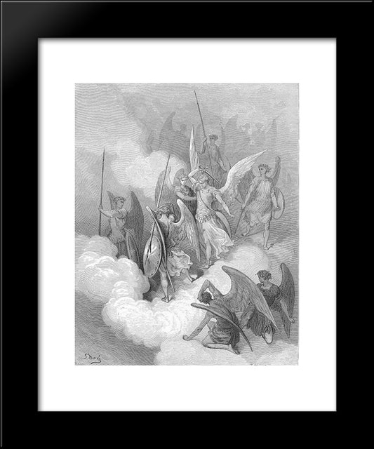 This Greeting On Thy Impious Crest Receive 20x24 Black Modern Wood Framed Art Print Poster by Dore, Gustave