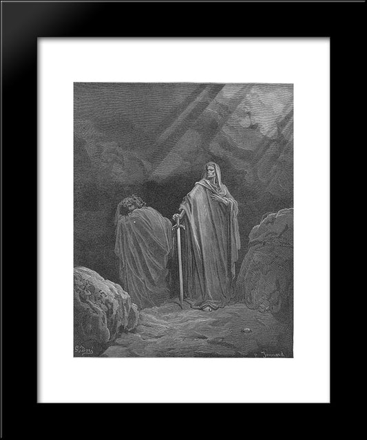 This Said, They Both Betook Them Several Ways 20x24 Black Modern Wood Framed Art Print Poster by Dore, Gustave