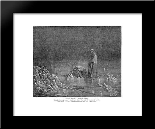 Traitors--Bocca Degli Abati 20x24 Black Modern Wood Framed Art Print Poster by Dore, Gustave