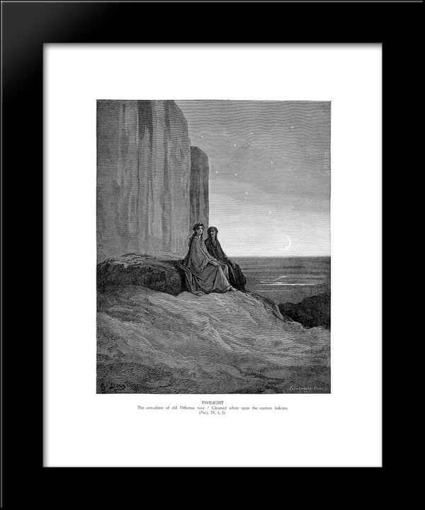 Twilight 20x24 Black Modern Wood Framed Art Print Poster by Dore, Gustave