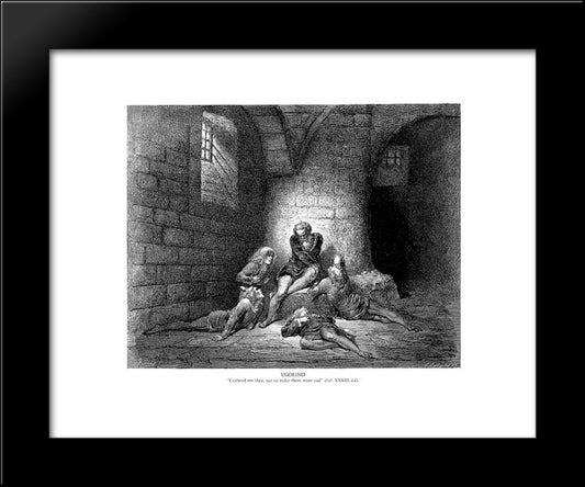 Ugolino 20x24 Black Modern Wood Framed Art Print Poster by Dore, Gustave