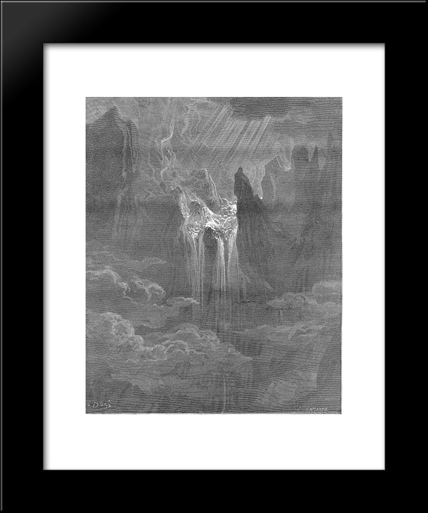 Wave Rolling After Wave, Where Way They Found If Steep, With Torrent Rapture 20x24 Black Modern Wood Framed Art Print Poster by Dore, Gustave