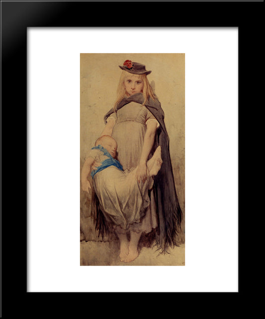 Young Beggar 20x24 Black Modern Wood Framed Art Print Poster by Dore, Gustave