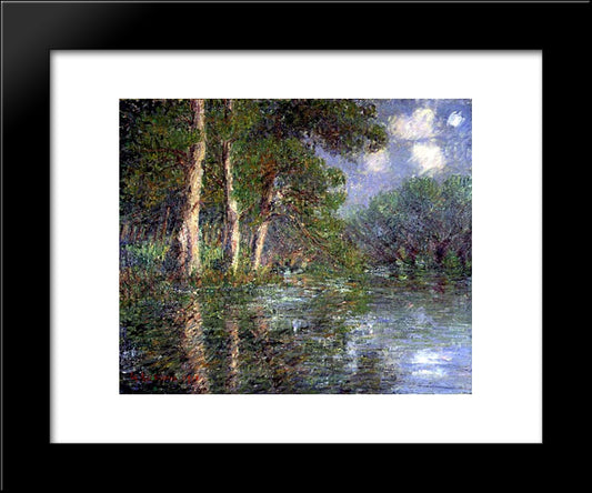 A Bend In The Eure 20x24 Black Modern Wood Framed Art Print Poster by Loiseau, Gustave