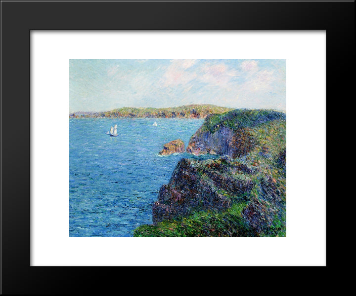 A Cove At Sevignies 20x24 Black Modern Wood Framed Art Print Poster by Loiseau, Gustave