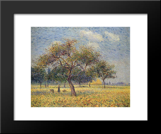 Apple Trees In October 20x24 Black Modern Wood Framed Art Print Poster by Loiseau, Gustave