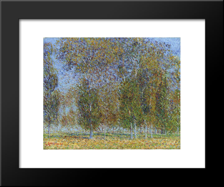 Autumn Near Saint Cyr Du Vaudreuil 20x24 Black Modern Wood Framed Art Print Poster by Loiseau, Gustave