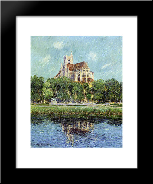 Auxerre Cathedral 20x24 Black Modern Wood Framed Art Print Poster by Loiseau, Gustave