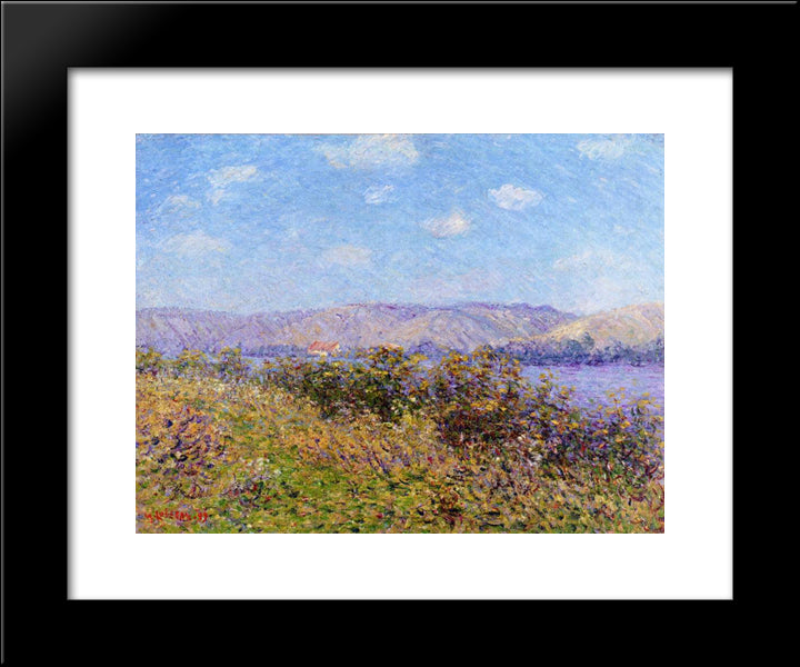 Banks Of The Seine In Summer, Tournedos Sur Seine 20x24 Black Modern Wood Framed Art Print Poster by Loiseau, Gustave